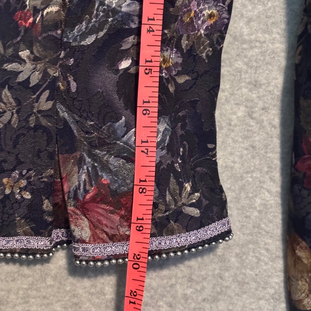 Vintage 80s Nah Nah Collections Women's 7/8 Floral Tapestry Jacket Bridgerton - Picture 10 of 12